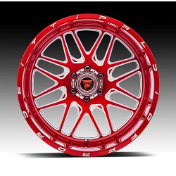 Fittipaldi Offroad Forged FTF18 Red Tint Milled Custom Truck Wheels 3